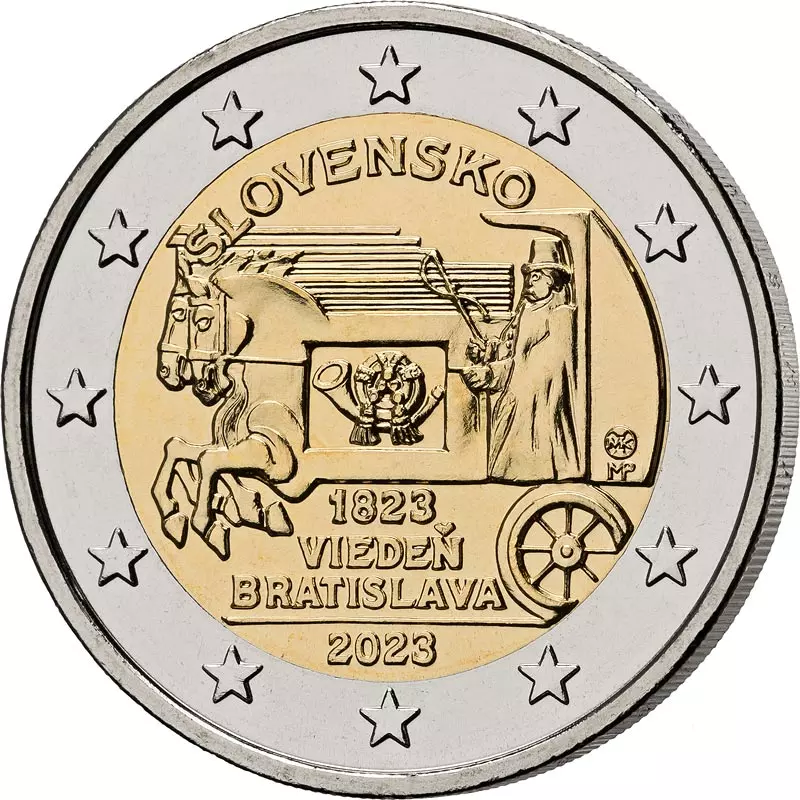 2 Euro Slowakei 200. Jahrestag der Pferde-Expresspost Bratislava - Wien
