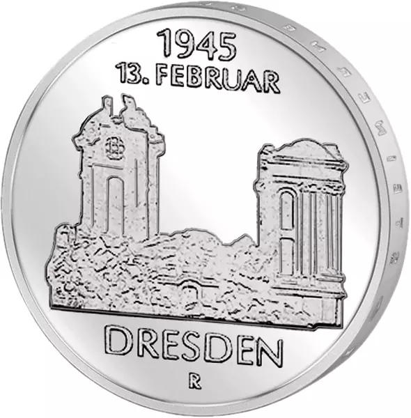 5 Mark DDR Frauenkirche Dresden 1985 Stempelglanz