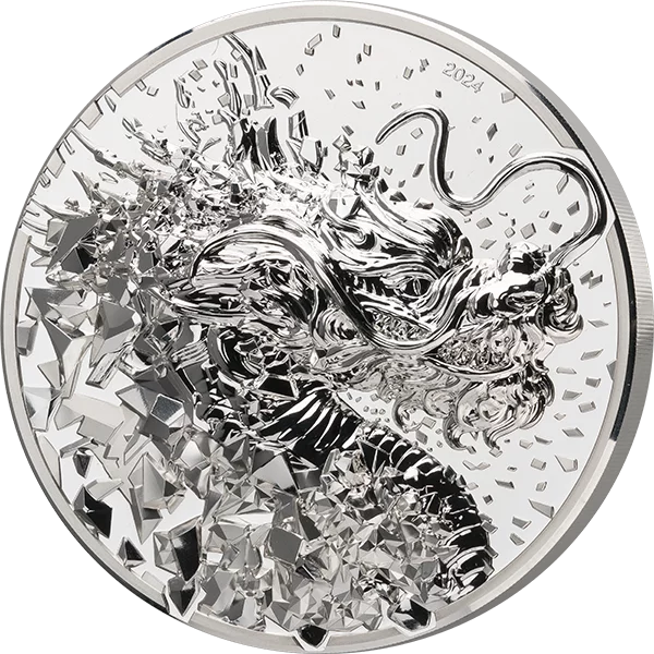 10.000 Togrog Mongolei Silver Burst Dragon 2024