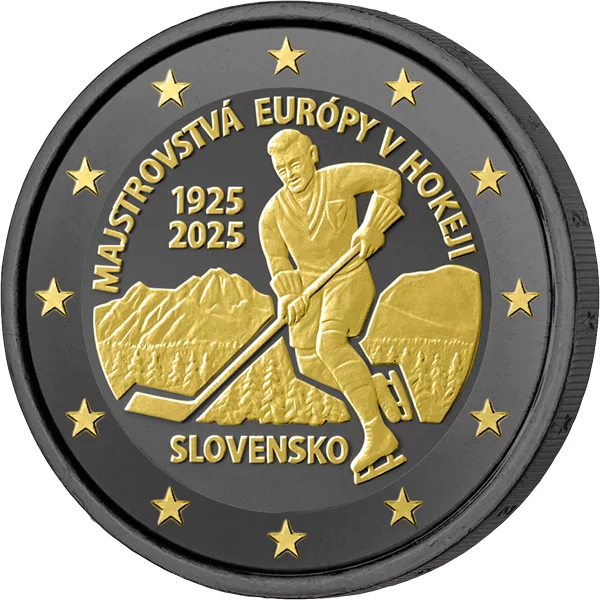 2 Euro Slowakei 100 Jahre Eishockey-EM 2025 Golden Enigma Edition