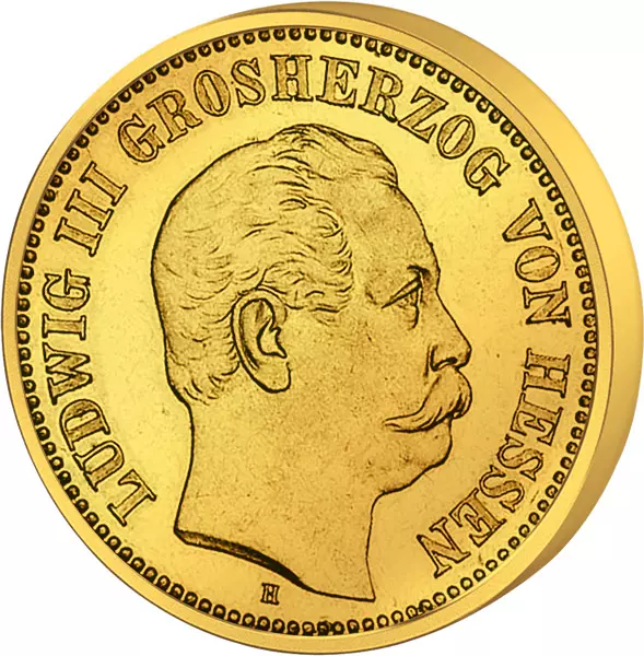 5 Mark Hessen Großherzog Ludwig III. 1877