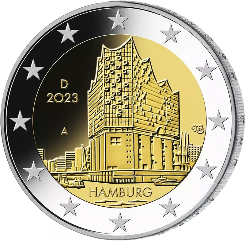 5 x 2 Euro BRD Elbphilharmonie 2023