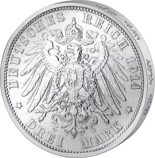 3 Mark Anhalt Silberhochzeit Herzog Friedrich II. mit Marie 1914