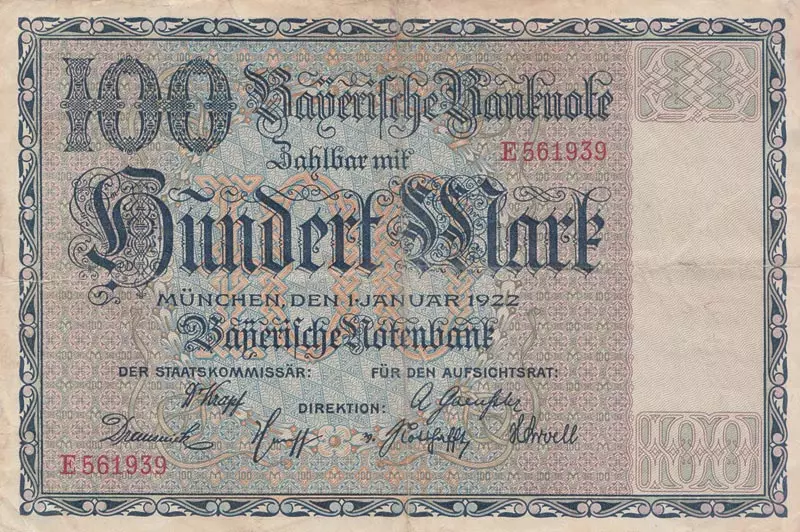 100 Mark Bayern Bayrische Notenbank 1922