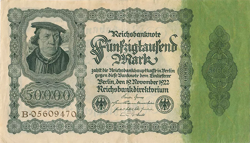 50.000 Mark Banknote Deutsches Reich Bürgermeisterschein 1922