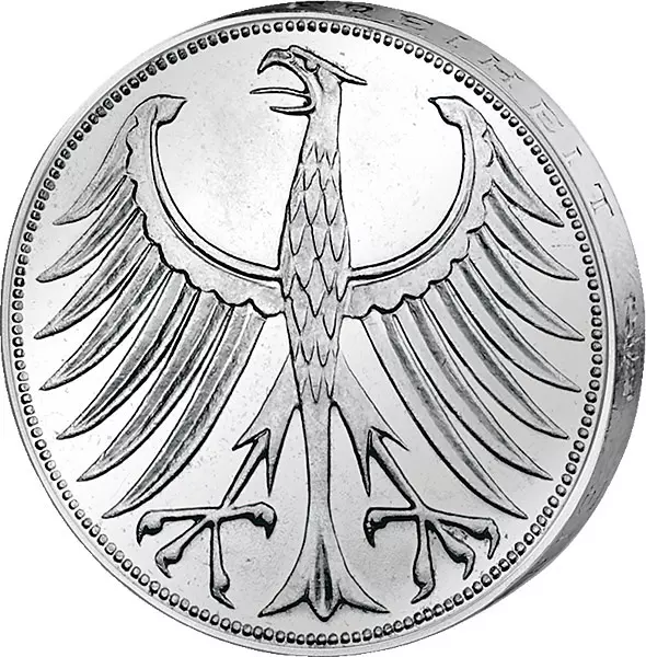 5 DM BRD Silberadler 1951 sehr schön (D)