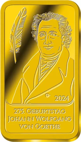 Goldbarren Glänzende Höhepunkte 2024 - 275. Geburtstag Johann Wolfgang von Goethe 2024
