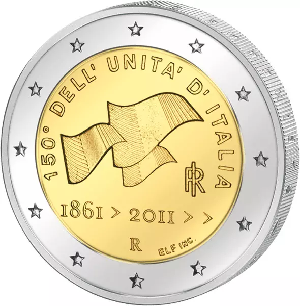 2 Euro Italien 150. Jubiläum Vereinigung Italiens 2011 2 Euro Italien 150. Jubiläum Vereinigung Italiens 2011
