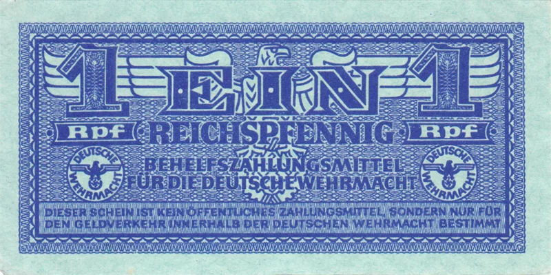 1 Reichspfennig Drittes Reich Wehrmachtsausgabe