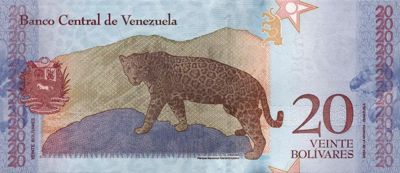 20 Bolivares Banknote Venezuela 2018