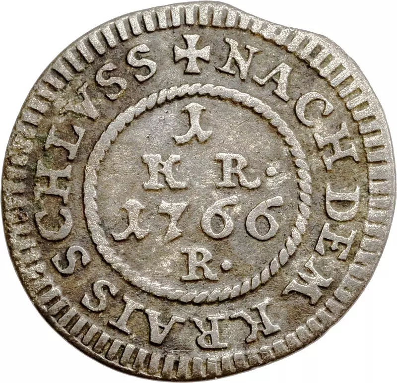 1 Kreuzer Bamberg Fürstbischof Adam Friedrich von Seinsheim 1766
