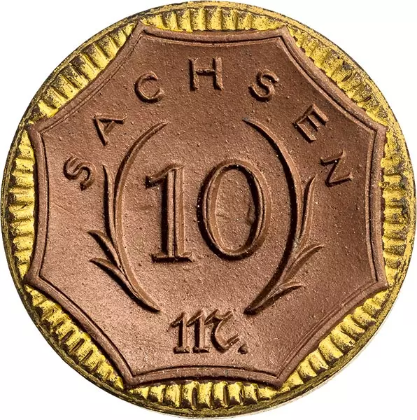 10 Mark Freistaat Sachsen Bauer mit Sichel 1921