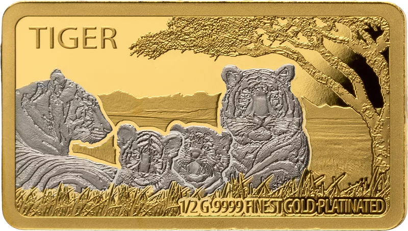 3 x 25 Dollars Liberia Golden Wildlife Families 2024