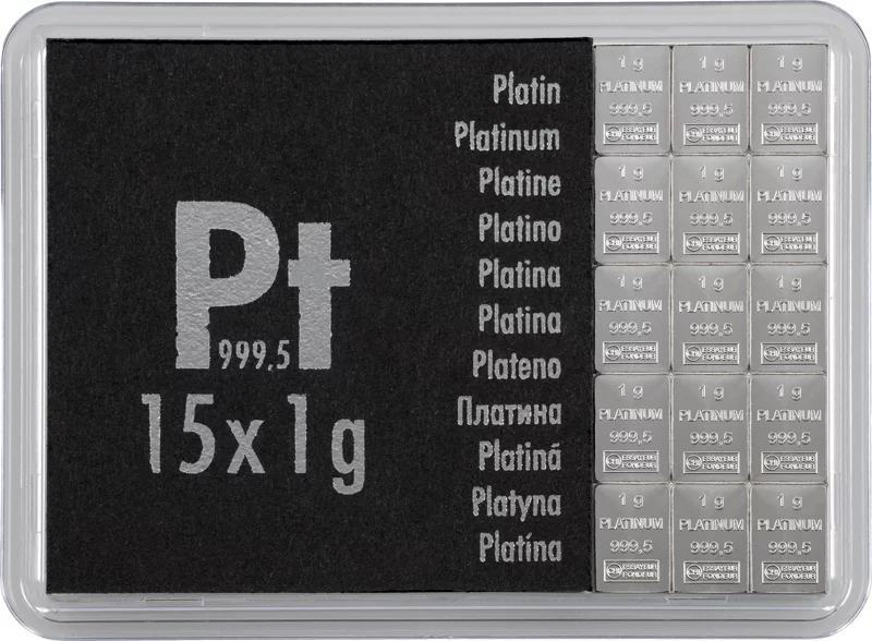 15 x 1 Gramm Platin-Knickbarren CombiBar
