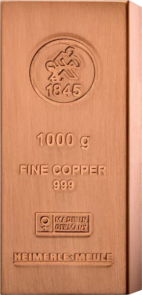 1 Kilo Kupferbarren geprägt Heimerle & Meule