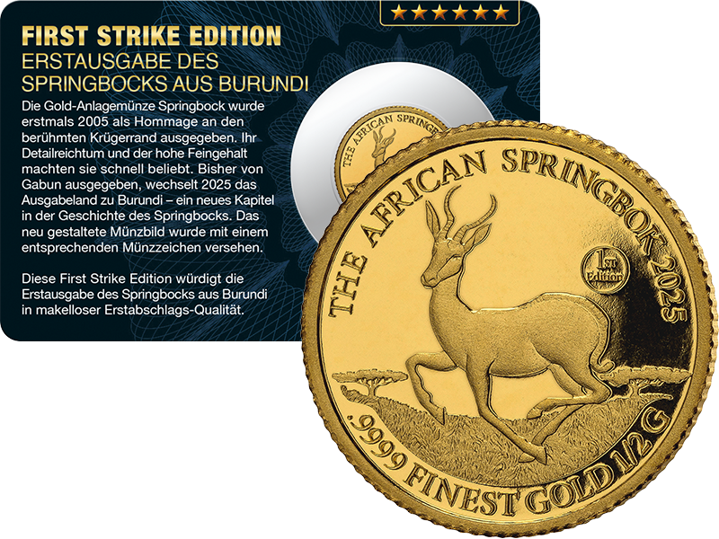 25 Francs Burundi First Strike Edition Springbock 2025