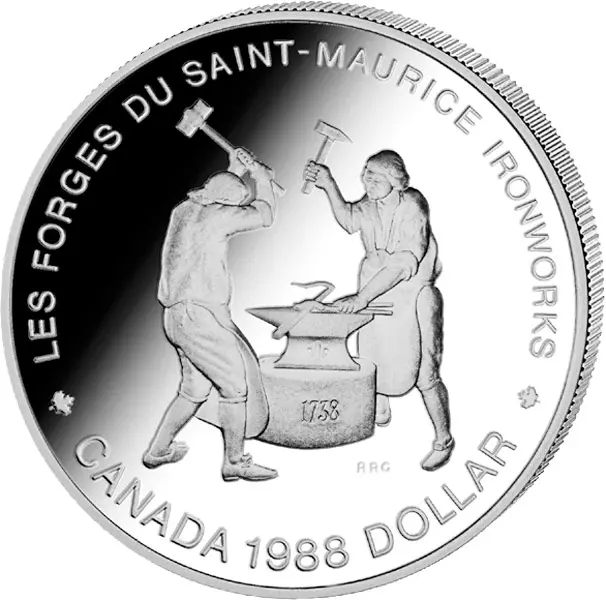 1 Dollar Kanada Eisenschmiede 1988