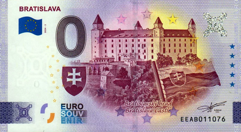 0-Euro-Banknote Slowakei Michaelertor Bratislava 2024