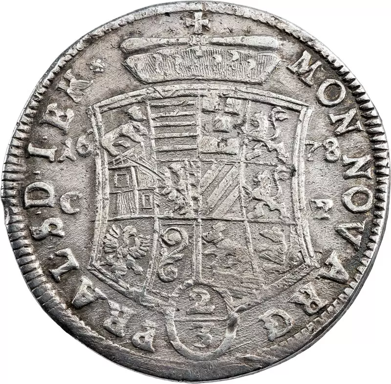 2/3 Taler Anhalt-Zerbst Fürst Karl Wilhelm 1675 - 1679