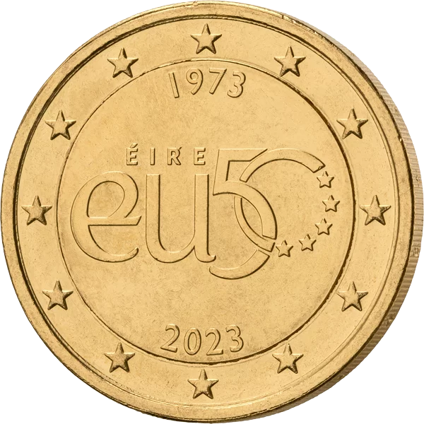 2-Euro-Gedenkmünze Irland 50 Jahre EU-Beitritt 2023 als vollvergoldete Premiumausgabe