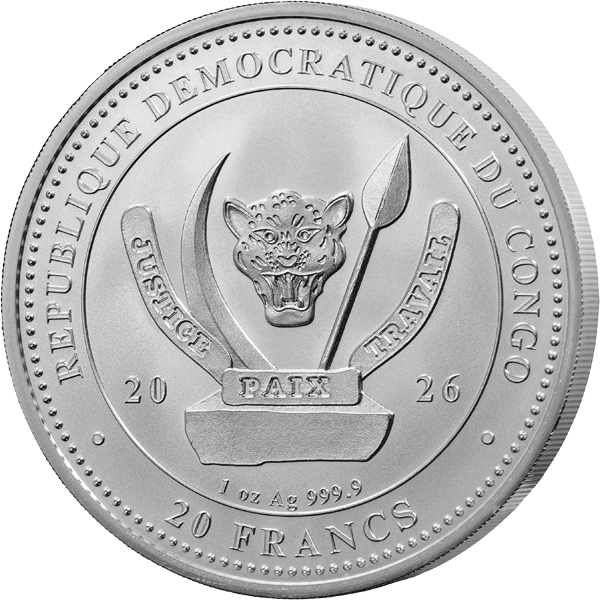 20 Francs Kongo Worlds Wildlife - The Shark 2026 Shiny Gold Edition