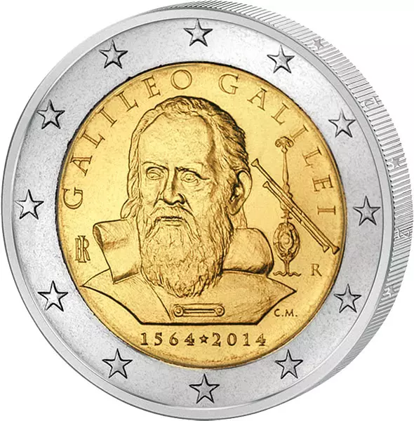 2 Euro Italien 450. Geburtstag Galileo Galilei 2014 2 Euro Italien 450. Geburtstag Galileo Galilei 2014