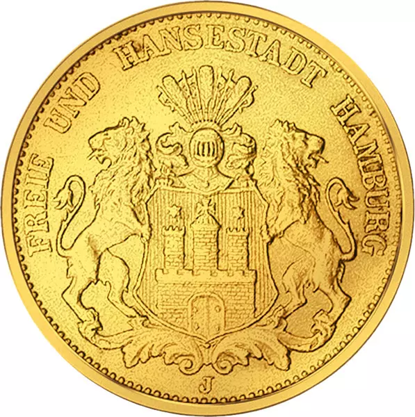 10 Mark Hamburg Wappen 1890-1913 sehr schön 10 Mark Hamburg Wappen 1890-1913 sehr schön