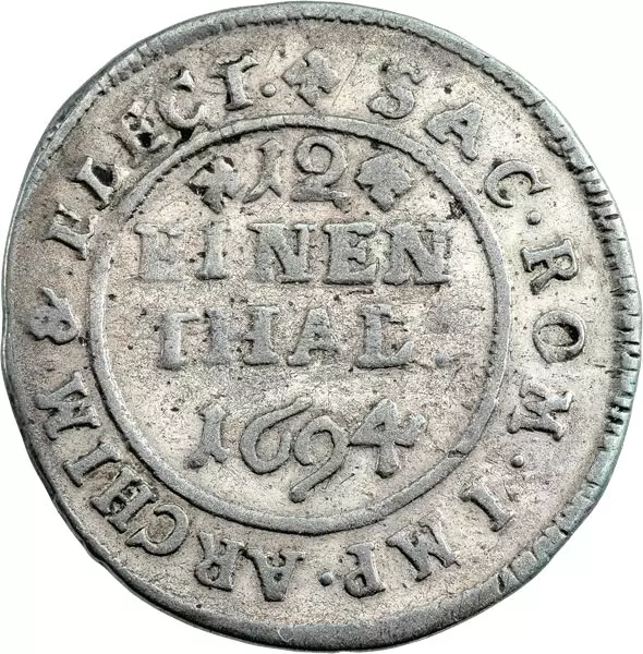 1/12 Taler Sachsen Kurfürst Johann Georg IV. 1691 - 1694