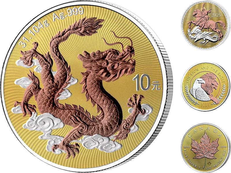 Triple-Gold-Kollektion: Silberunzen mit dreifacher Goldveredelung Triple-Gold-Kollektion: Silberunzen mit dreifacher Goldveredelung