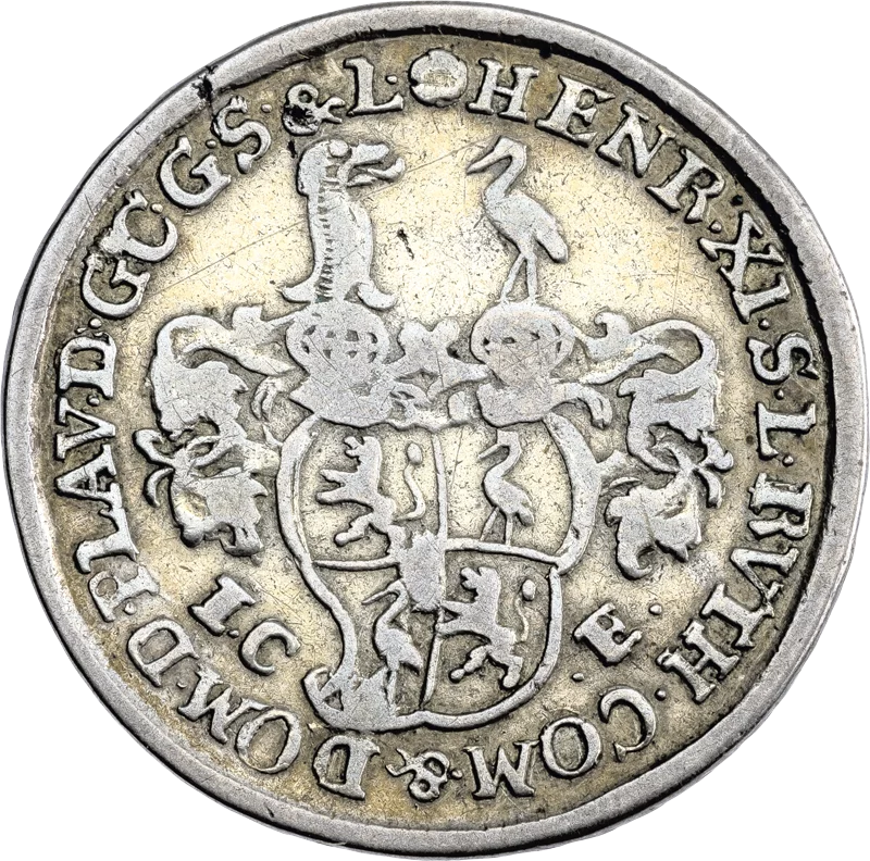 1/6 Taler Reuß Graf Heinrich XI. 1763
