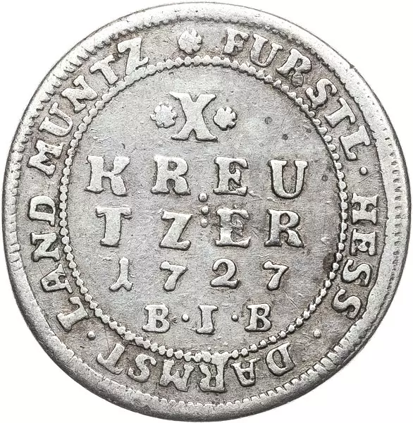 10 Kreuzer Hessen-Darmstadt Landgraf Ernst Ludwig 1726-1733