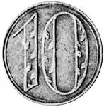 10 Pfennig Danziger Wappen 1920 Sehr schön