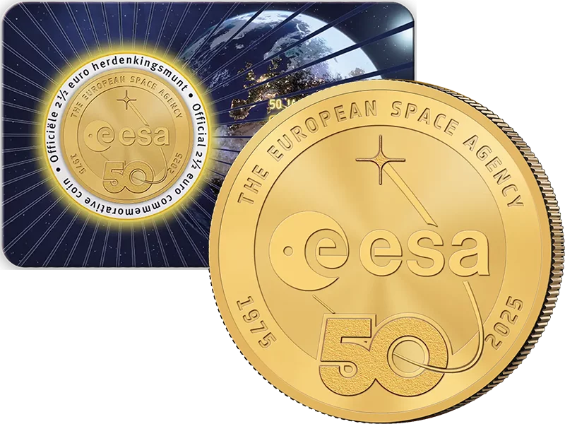 2,5 Euro Belgien 50 Jahre ESA 2025 Coin Card unserer Wahl