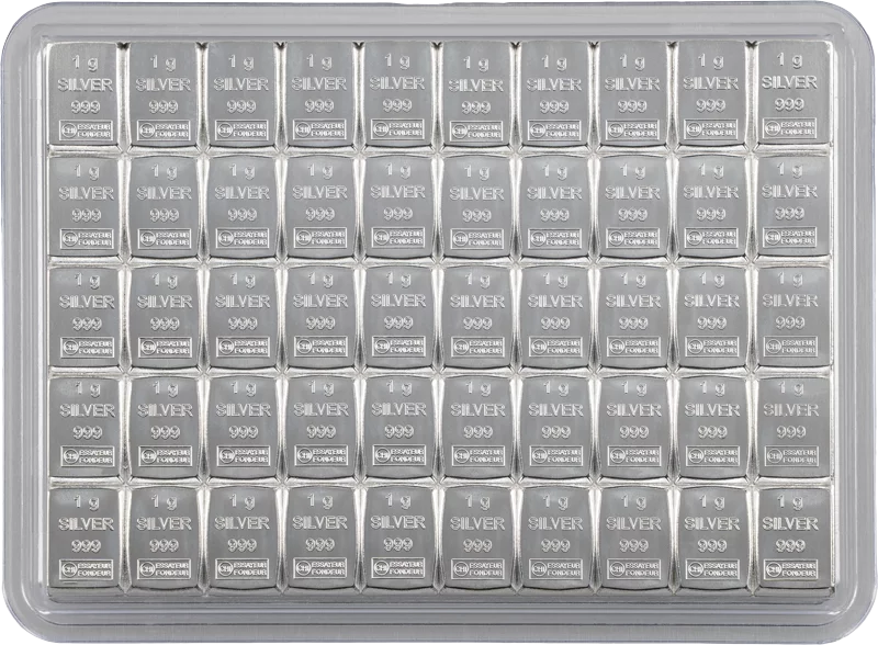 50 x 1 Gramm Silber-Knickbarren CombiBar