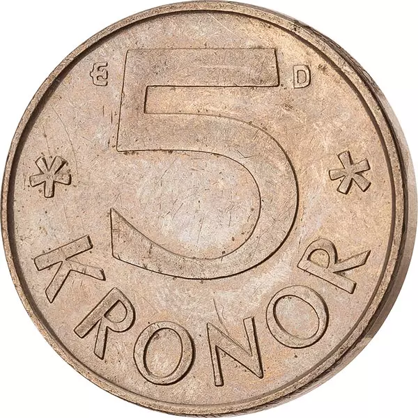 5 Kronen Schweden Carl XVI. Gustaf 1976-1992