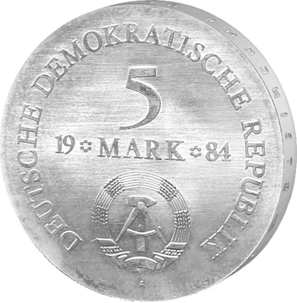 5 Mark DDR Adolf Freiherr von Lützow 1984 Stempelglanz