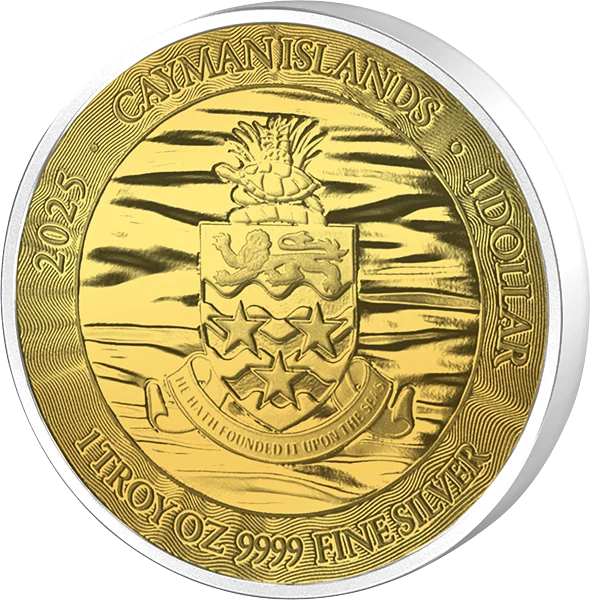 1 Dollar Kaimaninseln Schildkröte 2025 Triple Gold Edition