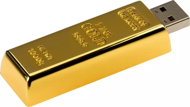 USB-Stick 32 GB mit Gold-Veredelung USB-Stick 32 GB mit Gold-Veredelung
