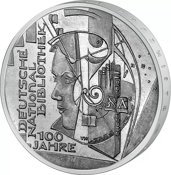 10 Euro BRD 100 Jahre Deutsche Nationalbibliothek 2012 Stempelglanz