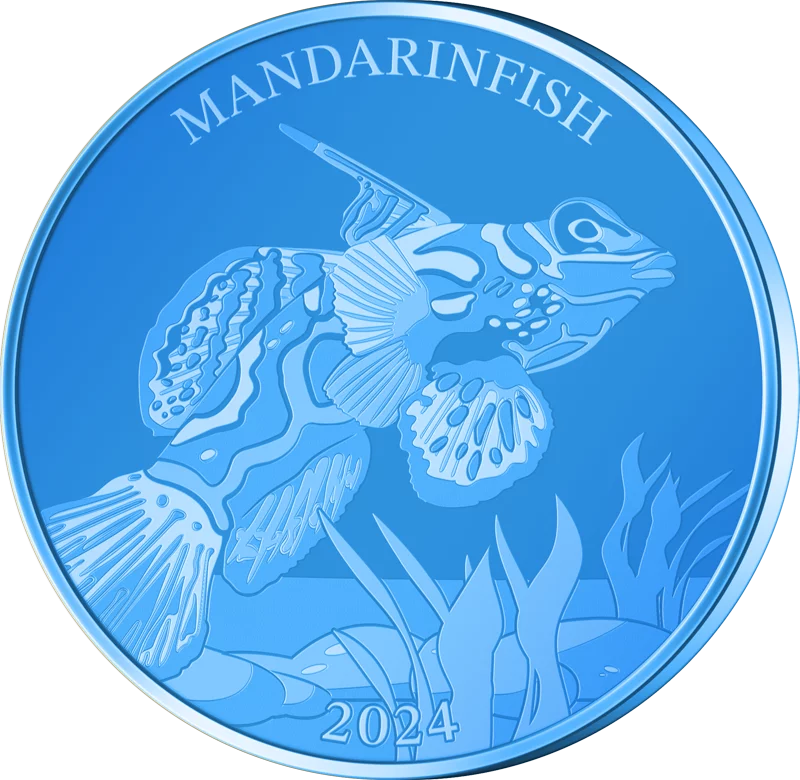 1 Dollar Samoa Titanmünzen Bunte Tierwelt - Mandarinfisch 2024