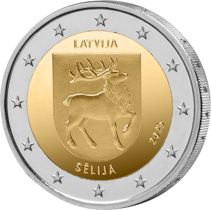 2 Euro Lettland Region Selija 2025 in Coin Card