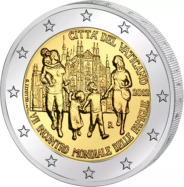 2 Euro Vatikan 7. Weltfamilientreffen Mailand 2012