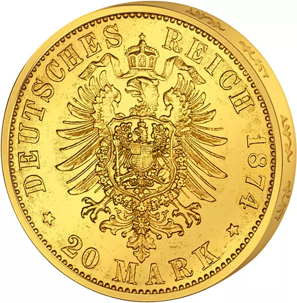 20 Mark Baden Großherzog Friedrich I. 1874 20 Mark Baden Großherzog Friedrich I. 1874