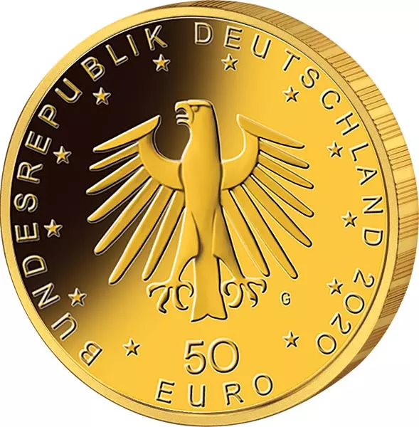50 Euro BRD Musikinstrumente Orchesterhorn 2020 Stempelglanz