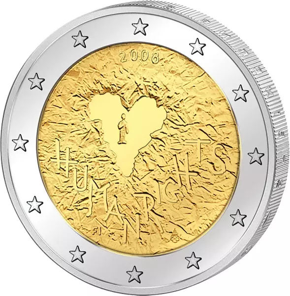 2 Euro Finnland 60 Jahre Menschenrechte 2008