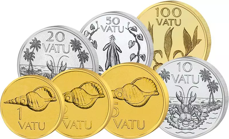 1-100 Vatu Kursmünzen Vanuatu 1983 - 2009