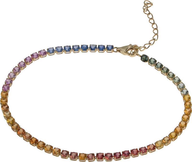 Goldarmband mit Multi Safir
