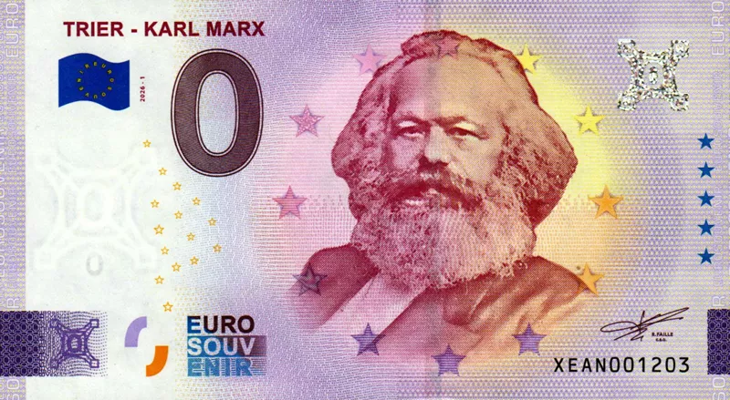 0-Euro-Banknote BRD Trier - Karl Marx 2026