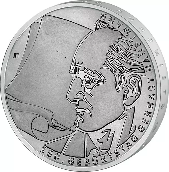 10 Euro BRD 150. Geburtstag Gerhart Hauptmann 2012 Stempelglanz