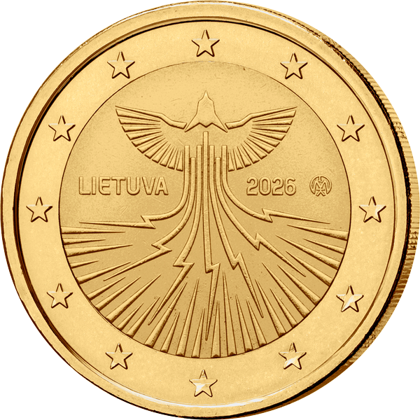 2-Euro-Gedenkmünze Litauen Unabhängigkeit Litauens - Energieversorgung 2026 vollvergoldete Premiumausgabe